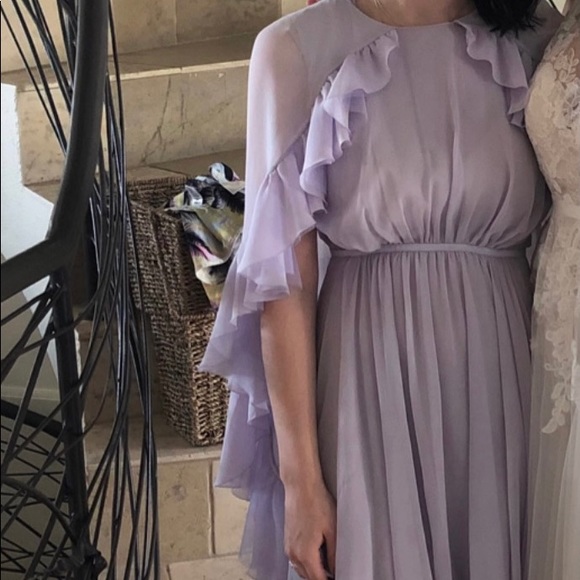 Giambattista Valli Ruffle-Trim Pleated Silk Dress - Picture 4 of 4